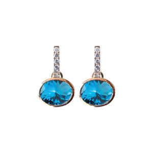 Huggies with Blue Topaz Earrings
