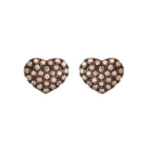 Large Cognac Heart Earrings