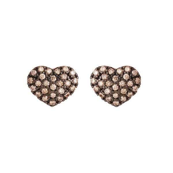 Large Cognac Heart Earrings