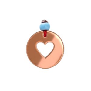 Cut Out Heart in Disc Charm