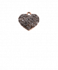 Large Solid Heart with Black Diamonds