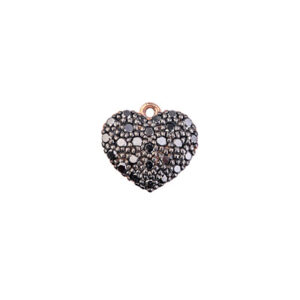 Large Solid Heart with Black Diamonds
