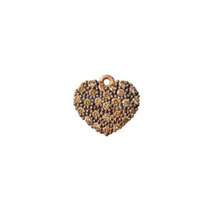 Large Solid Heart with Cognac Diamonds