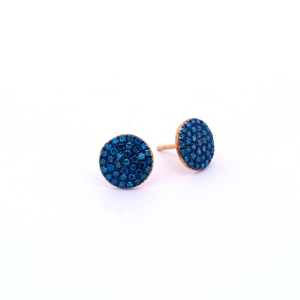 Medium Pebble Earrings with Blue Diamonds