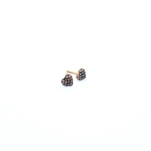 Small Solid Heart with Cognac Diamonds