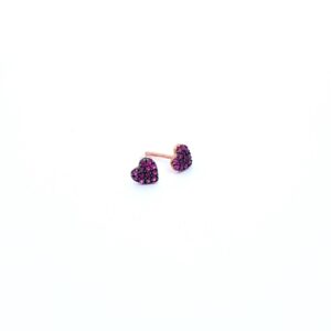 Small Solid Heart with Rubies