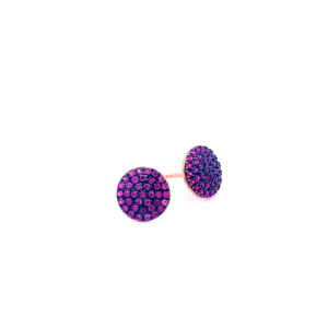 Medium Pebble Earrings with Rubies
