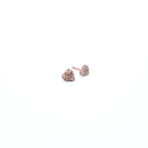 Small Solid Heart with White Diamonds