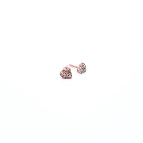 Small Solid Heart with White Diamonds
