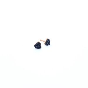 Small Solid Heart with Black Diamonds