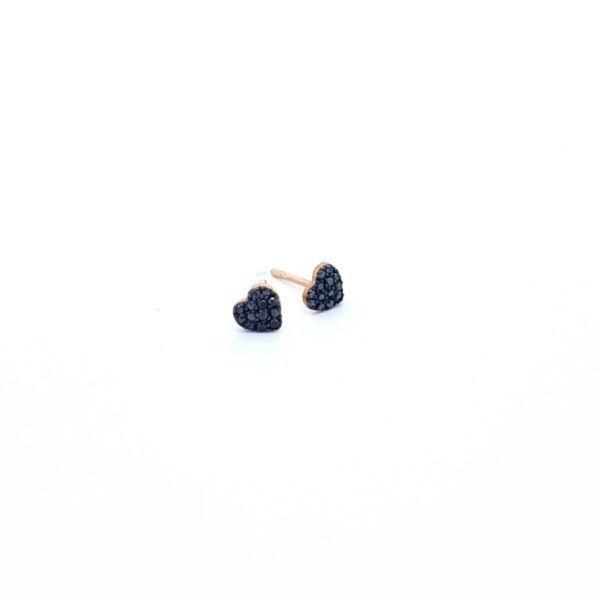Small Solid Heart with Black Diamonds