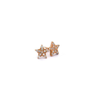 Small Star Earrings with White Diamonds
