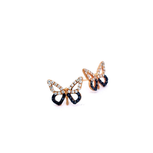 Butterfly Earrings with Black Diamonds