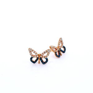 Butterfly Earrings with Blue Diamonds