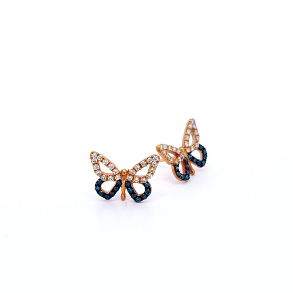 Butterfly Earrings with Blue Diamonds