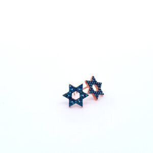 Star of David Earrings with Blue Diamonds