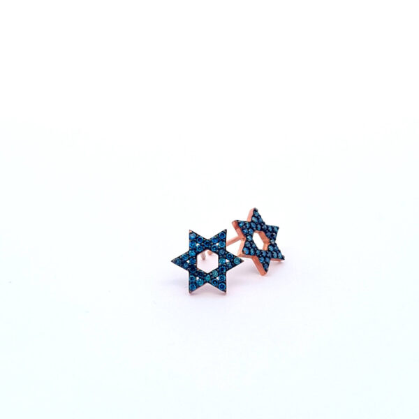 Star of David Earrings with Blue Diamonds