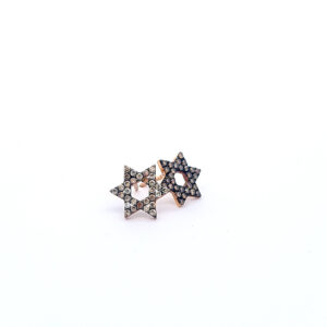 Star of David Earrings with Cognac Diamonds