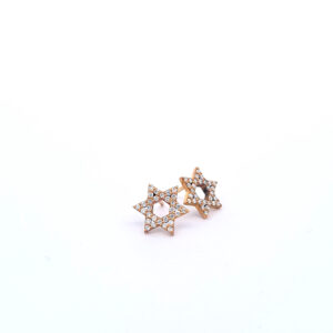 Star of David Earrings with White Diamonds