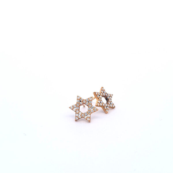 Star of David Earrings with White Diamonds