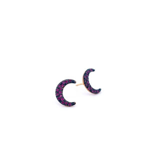 Single Moon with Rubies