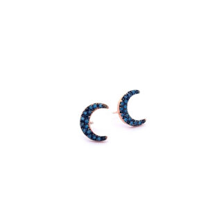 Single Moon with Blue Diamonds
