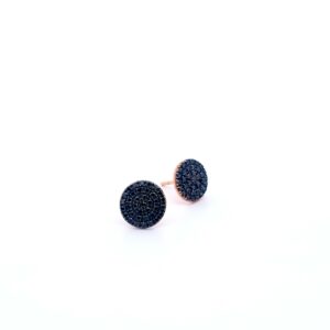 Medium Pebble Earrings with Black Diamonds