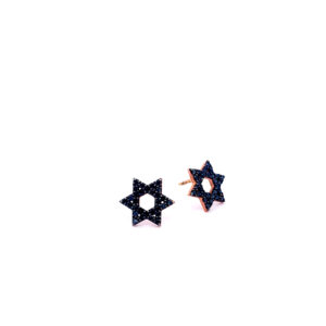 Star of David Earrings with Black Diamonds