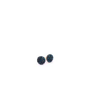 Small Pebble Earrings with Black Diamonds