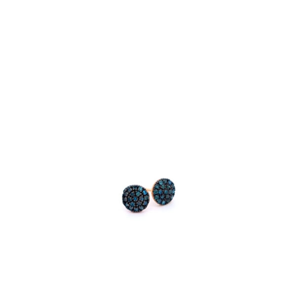 Small Pebble Earrings with Blue Diamonds