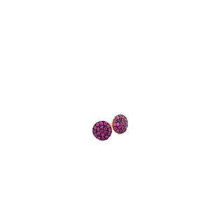 Small Pebble Earrings with Rubies