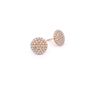 Medium Pebble Earrings with White Diamonds