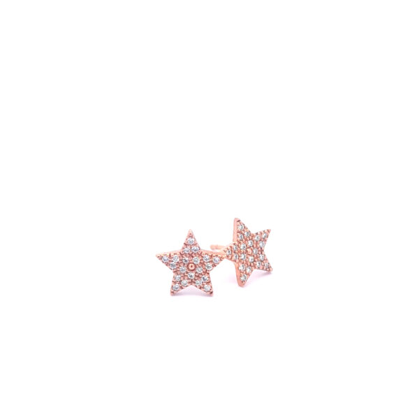 Large Star Earrings with White Diamonds