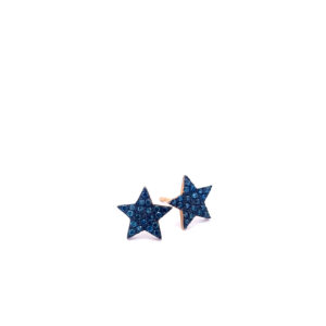 Large Star Earrings with Blue Diamonds