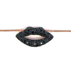 Nomlips Black Diamonds on Rose Gold Chain