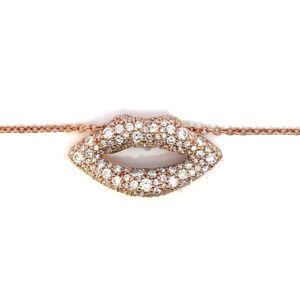 Nomlips Diamonds on Rose Gold Chain