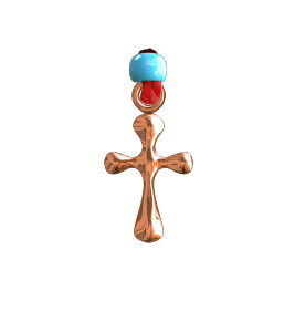 Bubble Cross Rose Gold