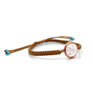 Rose Quartz Circle on sparkle pink cord