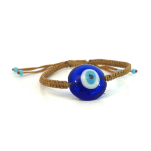 Large Evil Eye Tan Bracelet