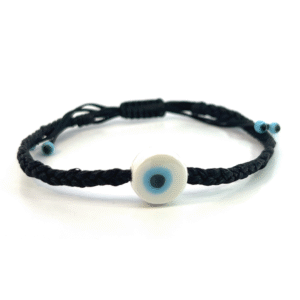 White Evil Eye Black Bracelet